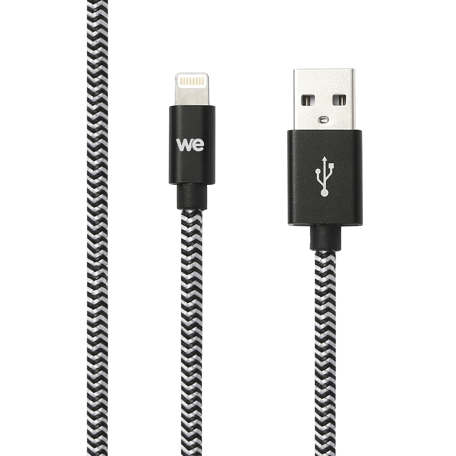 Moxie Câble pour iPhone en nylon tressé noir 2m, USB-C vers