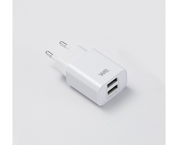 Chargeur secteur WE 2 Ports USB-A Chargeur Mural (5V/2.1A Max