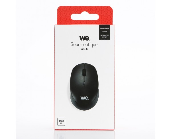 Souris sans fil optique WE - Nano Dongle USB - connexion 2.4 GHz - 800/1200/1600 DPI, couleur noire